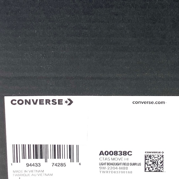 Converse Chuck Taylor Move Platform High Gray Women Canvas Size Sneakers A00838C - Picture 8 of 9